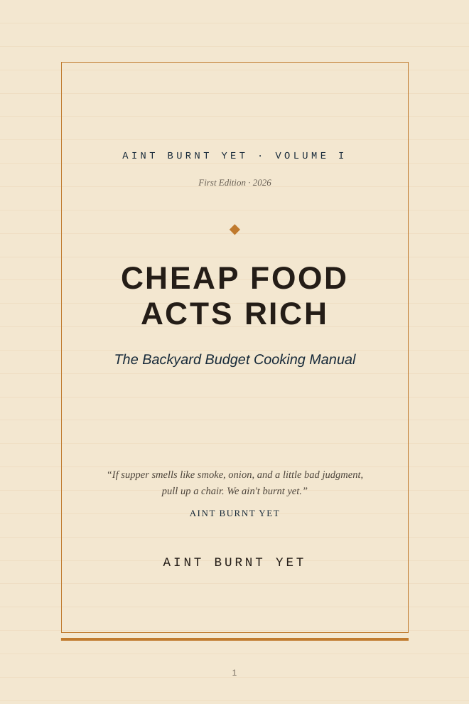 Interior page preview from Cheap Food Acts Rich showing budget cooking guidance